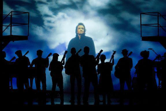Photo 19 in 'Ring of Fire: The Music of Johnny Cash' gallery showcasing lighting design by Mike Baldassari of Mike-O-Matic Industries LLC