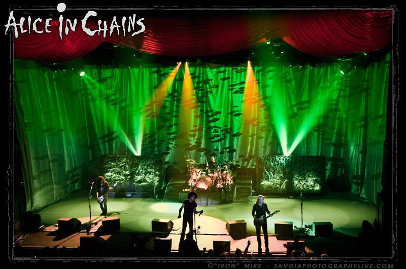 Photo 10 in 'Alice In Chains - Black Gives Way to Blue Tour - Spring 2010' gallery showcasing lighting design by Mike Baldassari of Mike-O-Matic Industries LLC