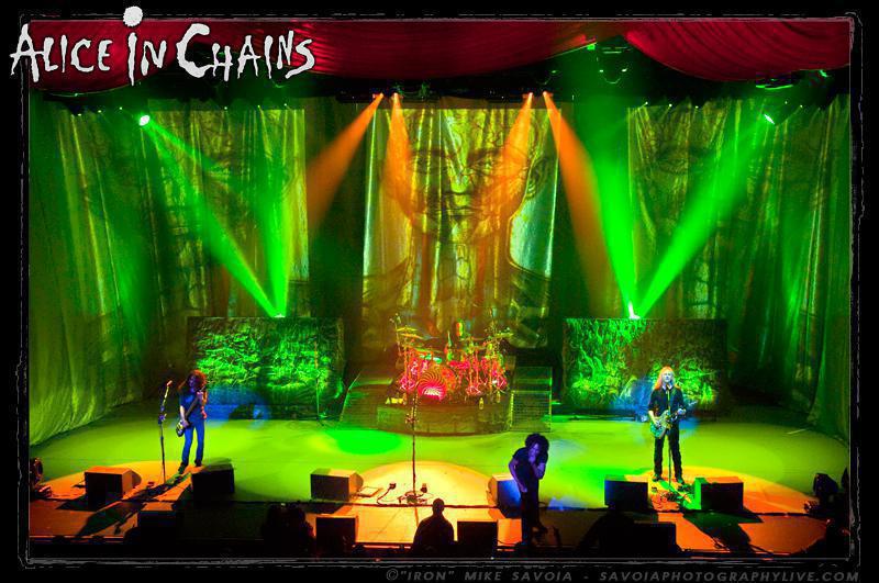 Photo 12 in 'Alice In Chains - Black Gives Way to Blue Tour - Spring 2010' gallery showcasing lighting design by Mike Baldassari of Mike-O-Matic Industries LLC